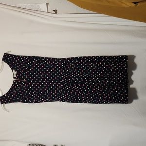 Navy polka-dot mini dress